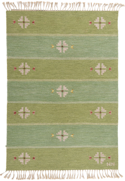 5 x 7 Nils Nilsson Vintage Swedish Rollakan Rug 79034