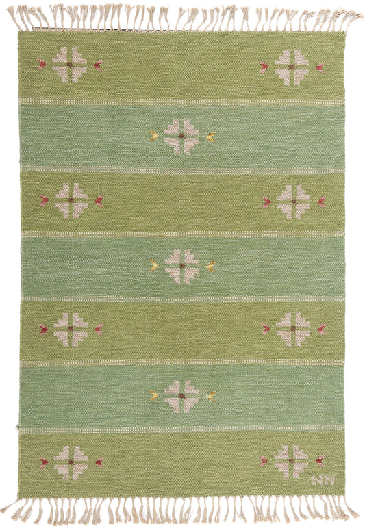 5 x 7 Nils Nilsson Vintage Swedish Rollakan Rug 79034