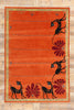 6 x 9 Modern Orange Chinese Art Deco Rug 31096