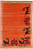 6 x 9 Modern Orange Chinese Art Deco Rug 31096