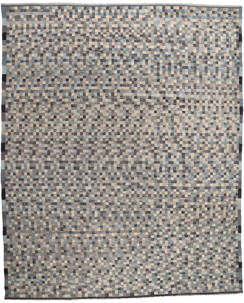 12 x 15 Modern Bauhaus Checkered Moroccan Rug 81053