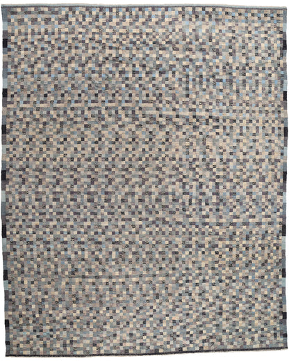 12 x 15 Modern Bauhaus Checkered Moroccan Rug 81053