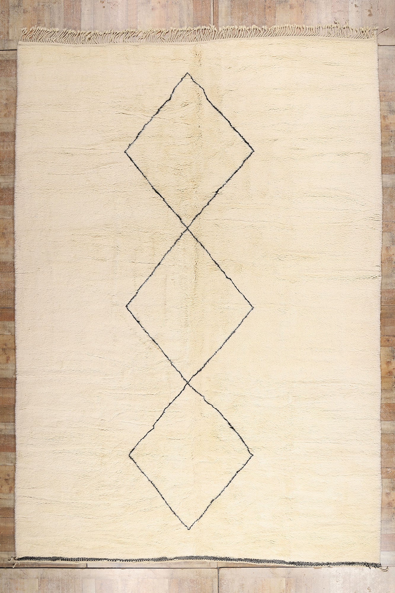 11 x 16 - Organic Modern Beni Ourain Moroccan Rug - 21137