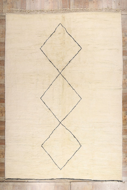 11 x 16 - Organic Modern Beni Ourain Moroccan Rug - 21137