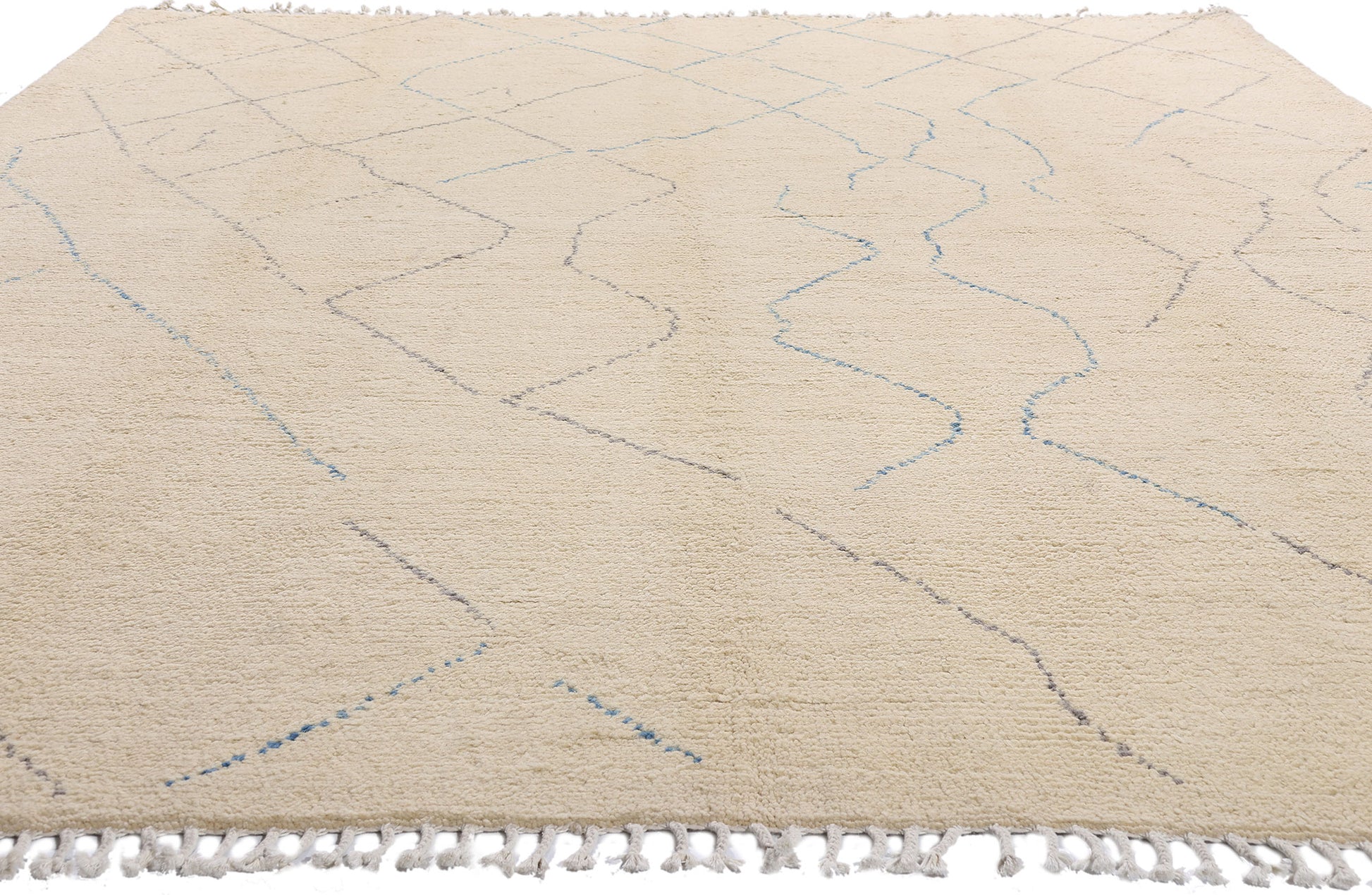 9 x 12 Beige Organic Modern Moroccan Rug 80631
