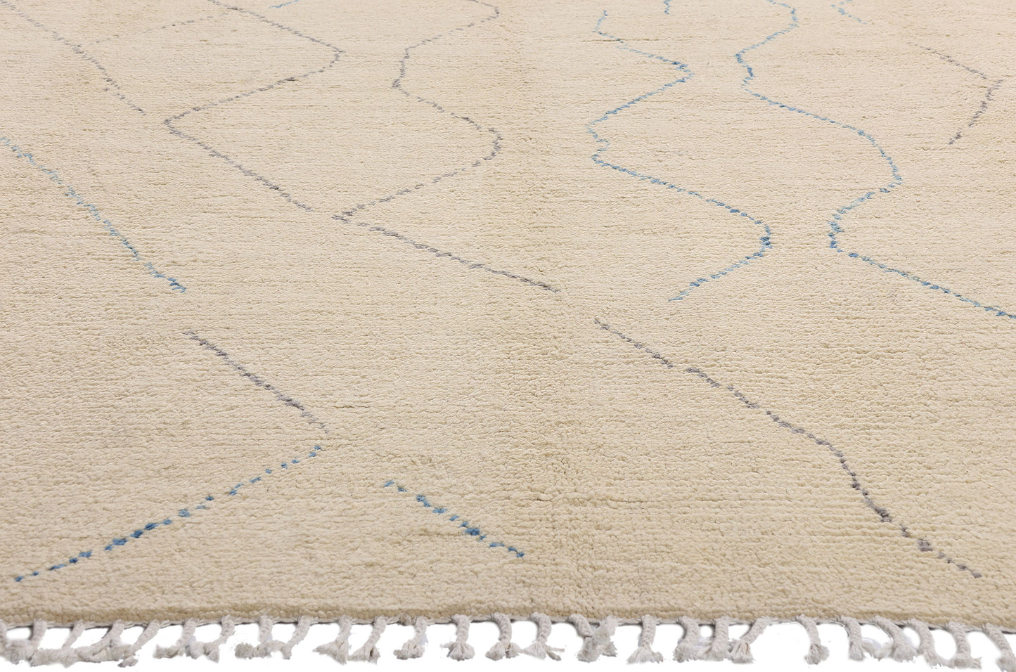 9 x 12 Beige Organic Modern Moroccan Rug 80631