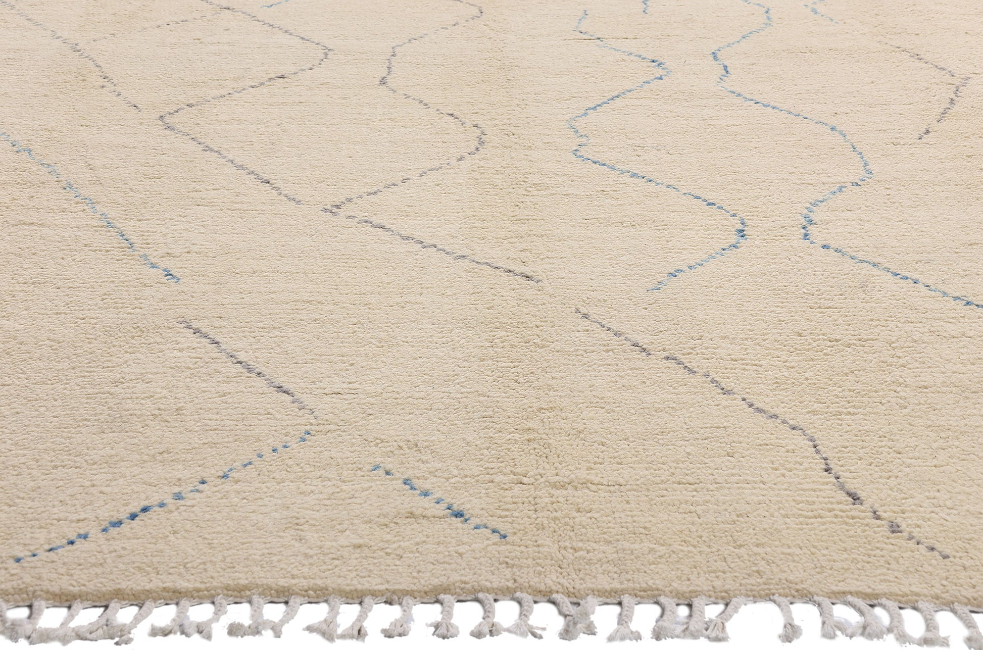 9 x 12 Beige Organic Modern Moroccan Rug 80631