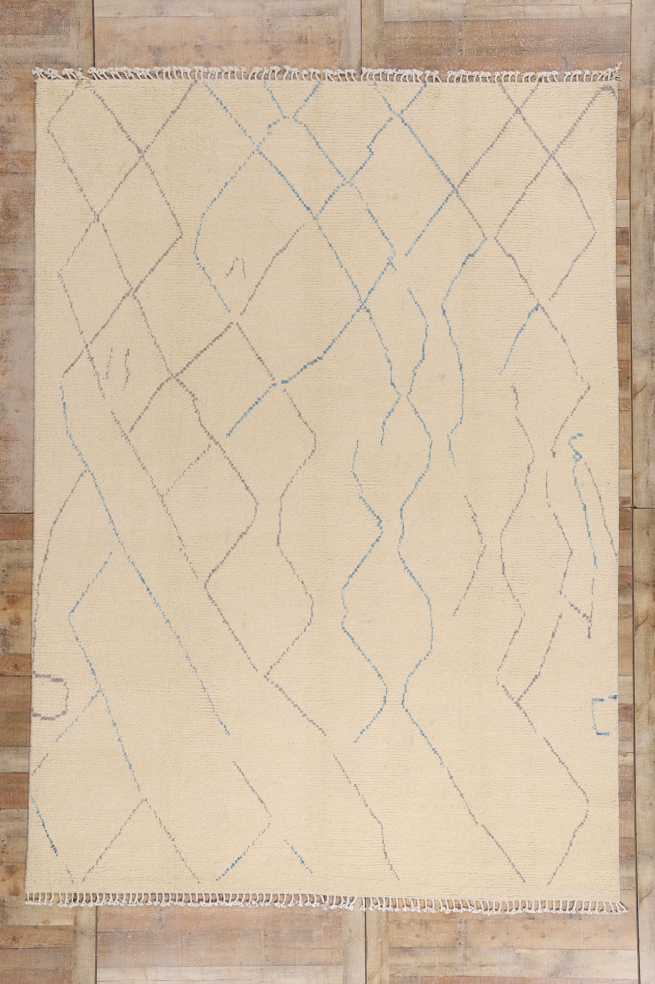 9 x 12 Beige Organic Modern Moroccan Rug 80631