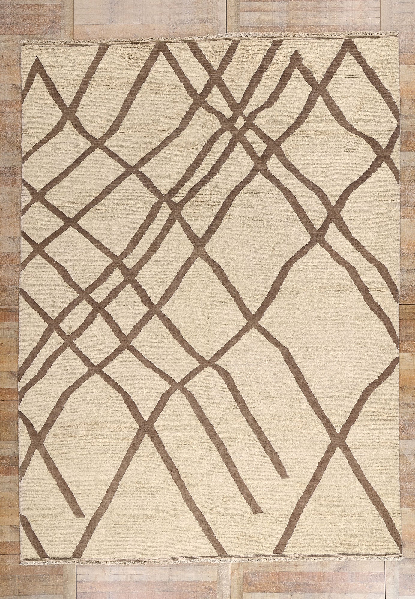 10 x 14 - Beige Pakistani Moroccan Rug - 80528