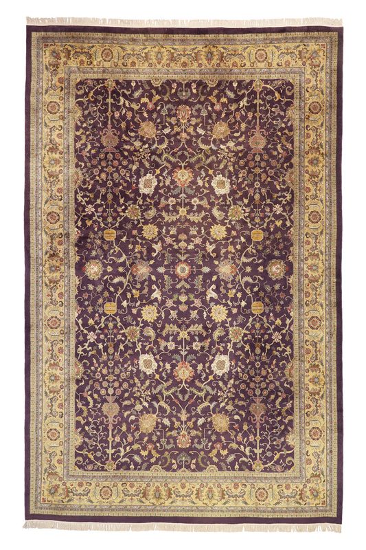 11 x 18 Vintage Aubergine Indian Rug 77316