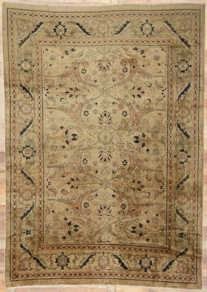 13 x 18 - Brown Vintage Persian Mahal Rug - 75823