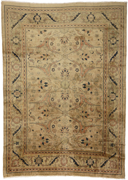 13 x 18 - Brown Vintage Persian Mahal Rug - 75823