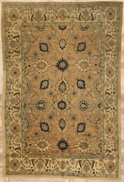 13 x 19 - Brown Vintage Persian Mahal Rug - 75827