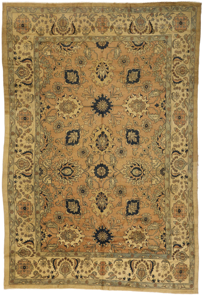 13 x 19 - Brown Vintage Persian Mahal Rug - 75827