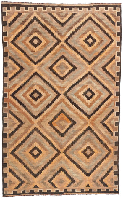 9 x 14 Vintage Persian Fars Kilim Rug 61307
