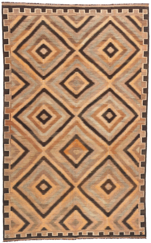 9 x 14 Vintage Persian Fars Kilim Rug 61307