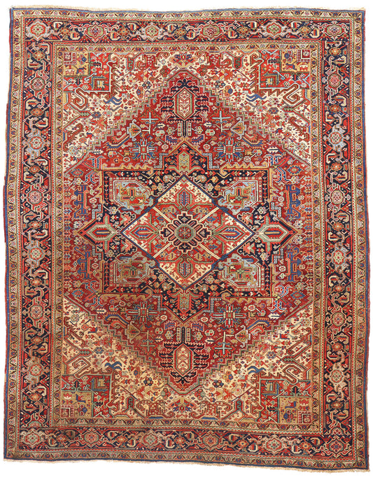 10 x 12 Antique Persian Heriz Rug 78967