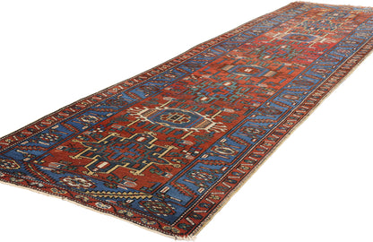 3 x 10 Vintage Persian Karaja Heriz Rug 78955