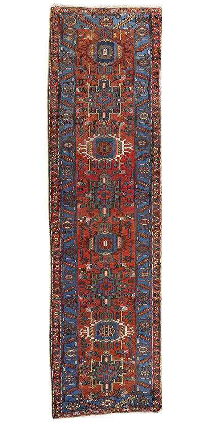 3 x 10 Vintage Persian Karaja Heriz Rug 78955