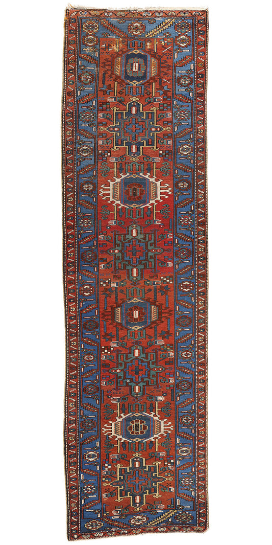 3 x 10 Vintage Persian Karaja Heriz Rug 78955