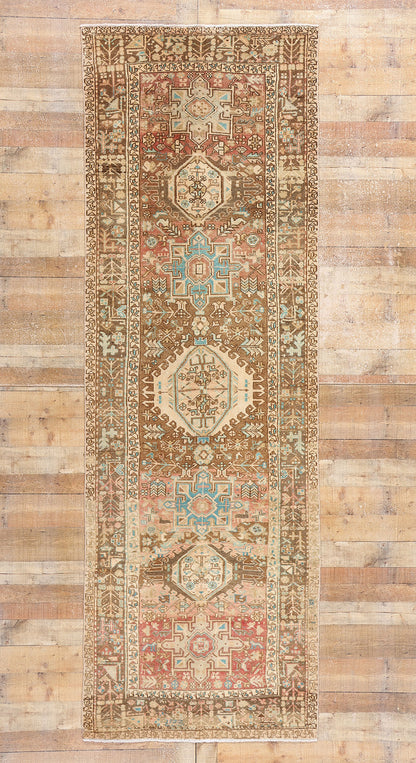4 x 11 Vintage Persian Karaja Heriz Rug 61331