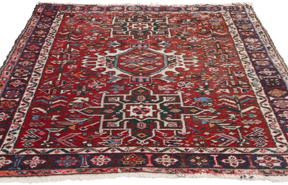 4 x 5 Vintage Persian Karaja Heriz Rug 78968