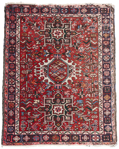 4 x 5 Vintage Persian Karaja Heriz Rug 78968