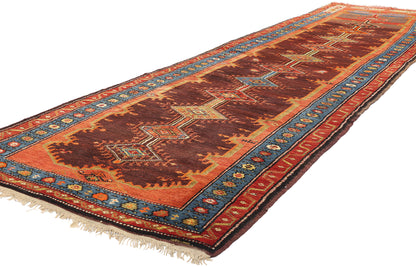 4 x 13 Antique Persian Tribal Kurdish Rug 61359
