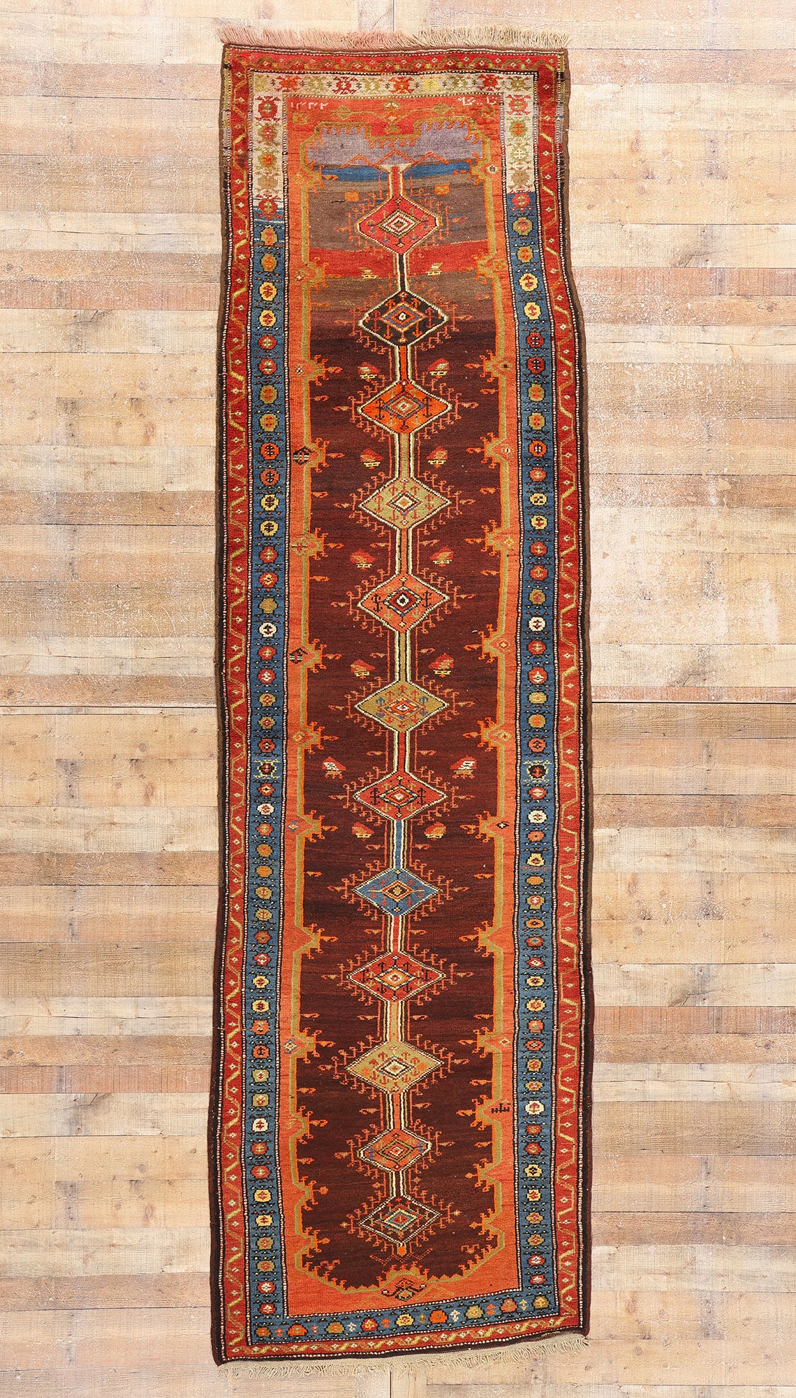 4 x 13 Antique Persian Tribal Kurdish Rug 61359