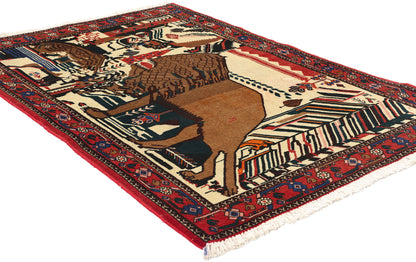 3 x 5 Vintage Persian Abadeh Pictorial Rug 79009