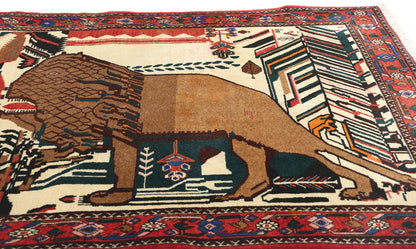 3 x 5 Vintage Persian Abadeh Pictorial Rug 79009