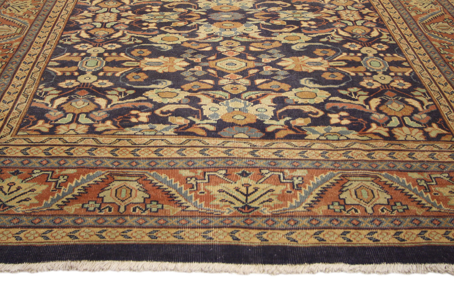 7 x 10 - Brown Vintage Persian Mahal Rug - 75830