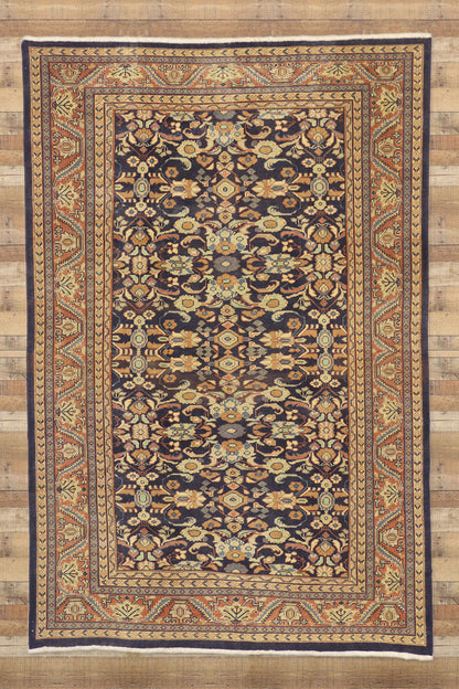 7 x 10 - Brown Vintage Persian Mahal Rug - 75830