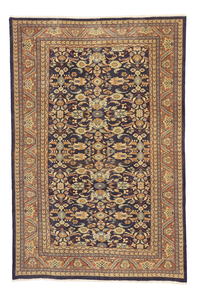 7 x 10 - Brown Vintage Persian Mahal Rug - 75830