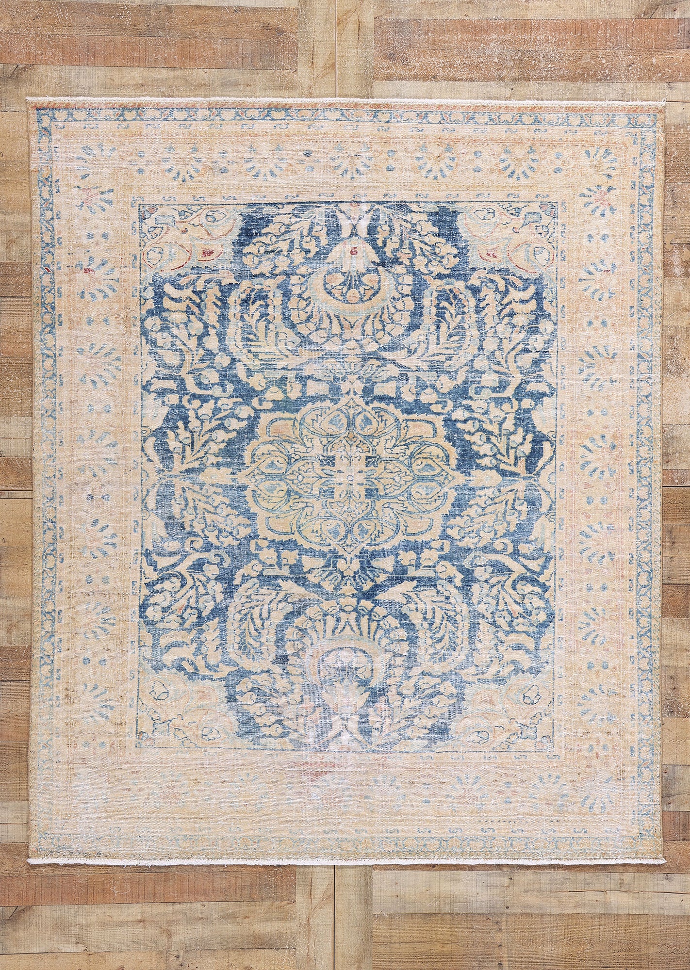 6 x 7 Antique Blue Persian Malayer Rug 61320