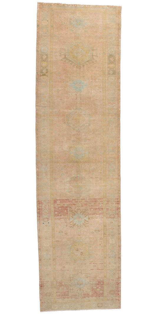4 x 14 Antique Earth-Tone Persian Northwest Rug 61349