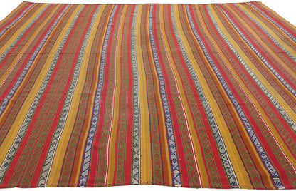 8 x 10 Vintage Persian Moharramat Qashqai Kilim Rug 61360