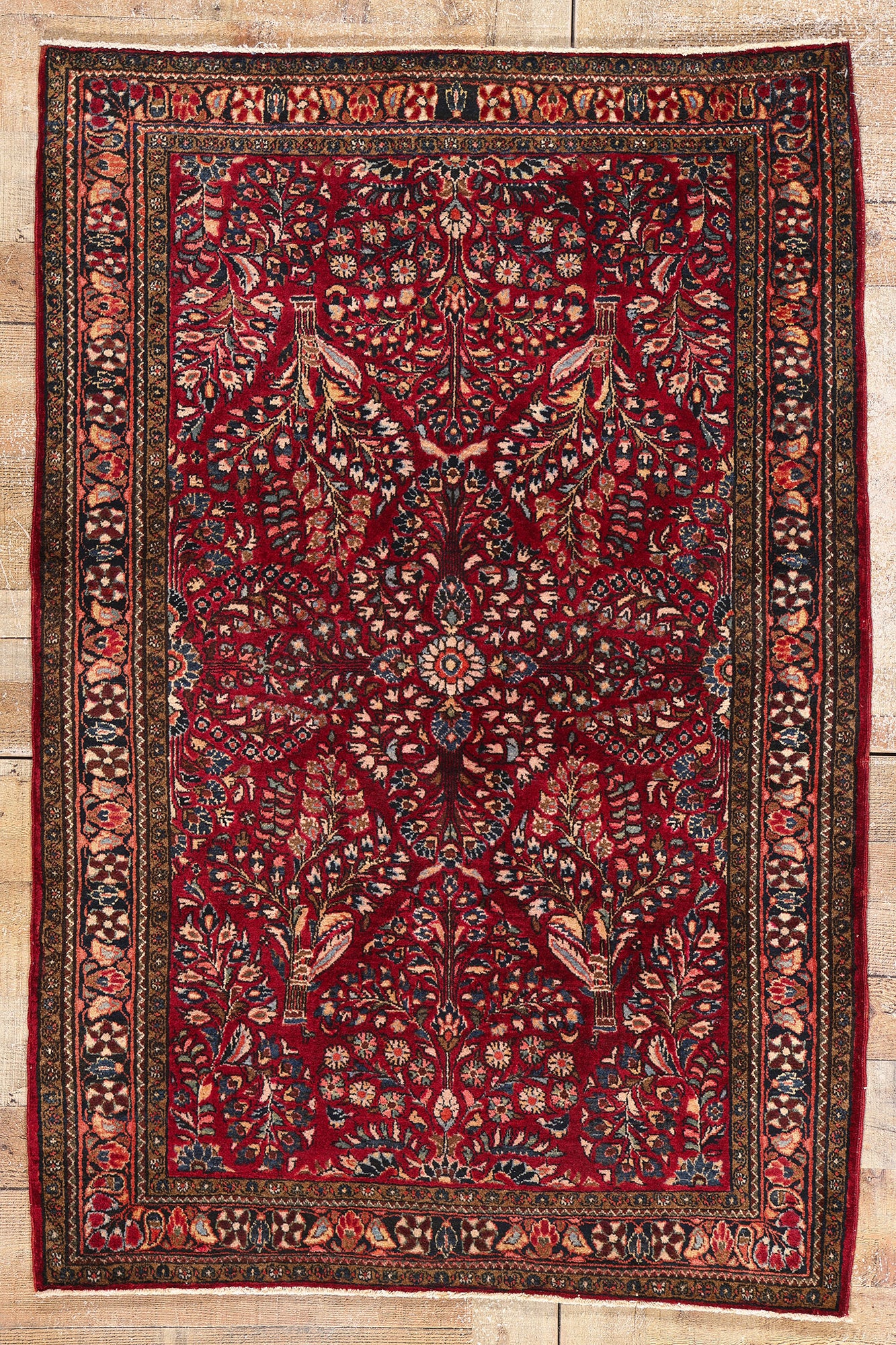 3 x 5 Antique Persian Sarouk Rug 79153
