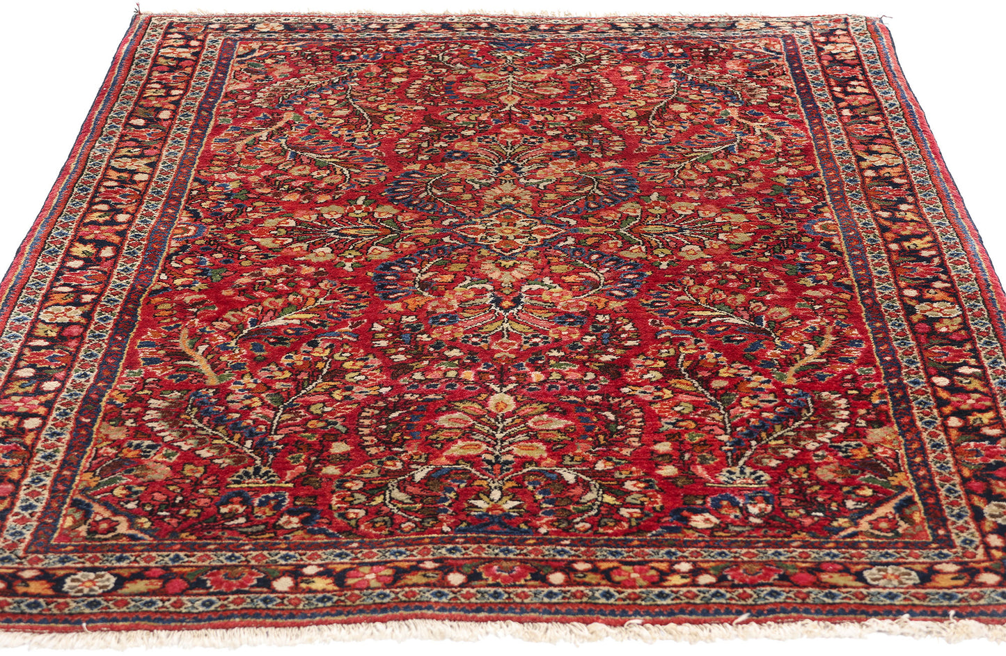 3 x 5 Vintage Persian Sarouk Rug 78914