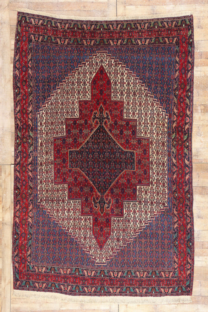 7 x 10 Vintage Persian Senneh Rug 79272