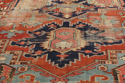 9 x 12 Antique Persian Serapi Rug 78922