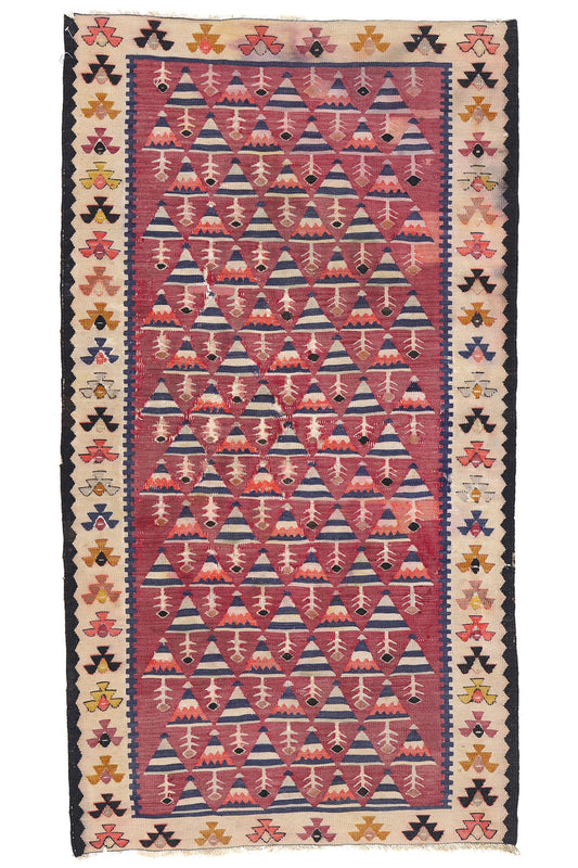 3 x 5 Antique Persian Shahsavan Kilim Rug 78940