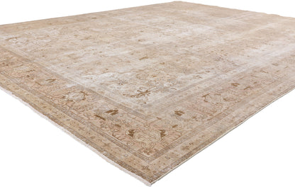 10 x 13 Vintage Earth-Tone Persian Tabriz Rug 61352