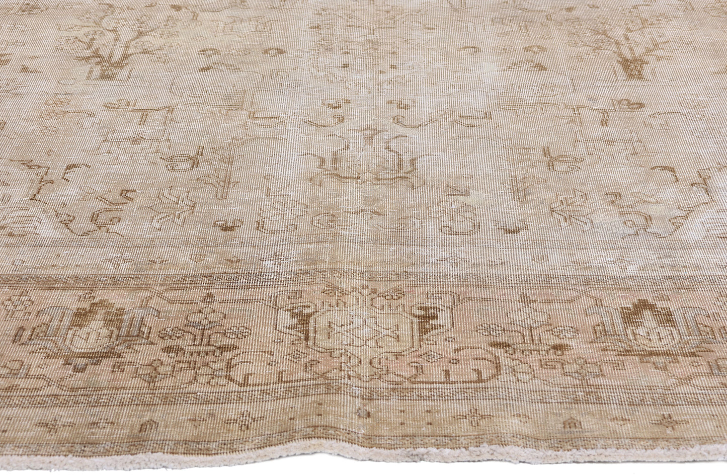 10 x 13 Vintage Earth-Tone Persian Tabriz Rug 61352