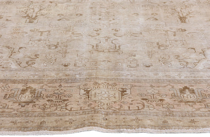 10 x 13 Vintage Earth-Tone Persian Tabriz Rug 61352