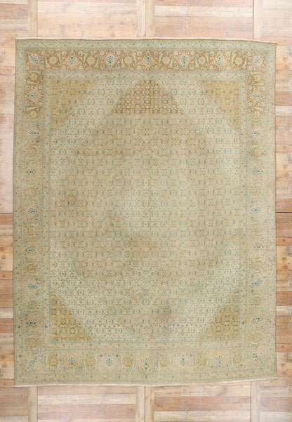 10 x 13 Vintage Persian Mahi Tabriz Rug 61366