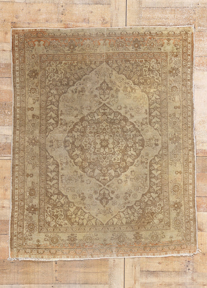 4 x 5 Antique Persian Tabriz Rug 78784