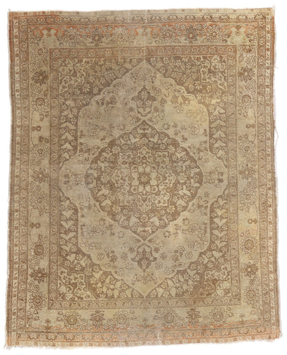 4 x 5 Antique Persian Tabriz Rug 78784