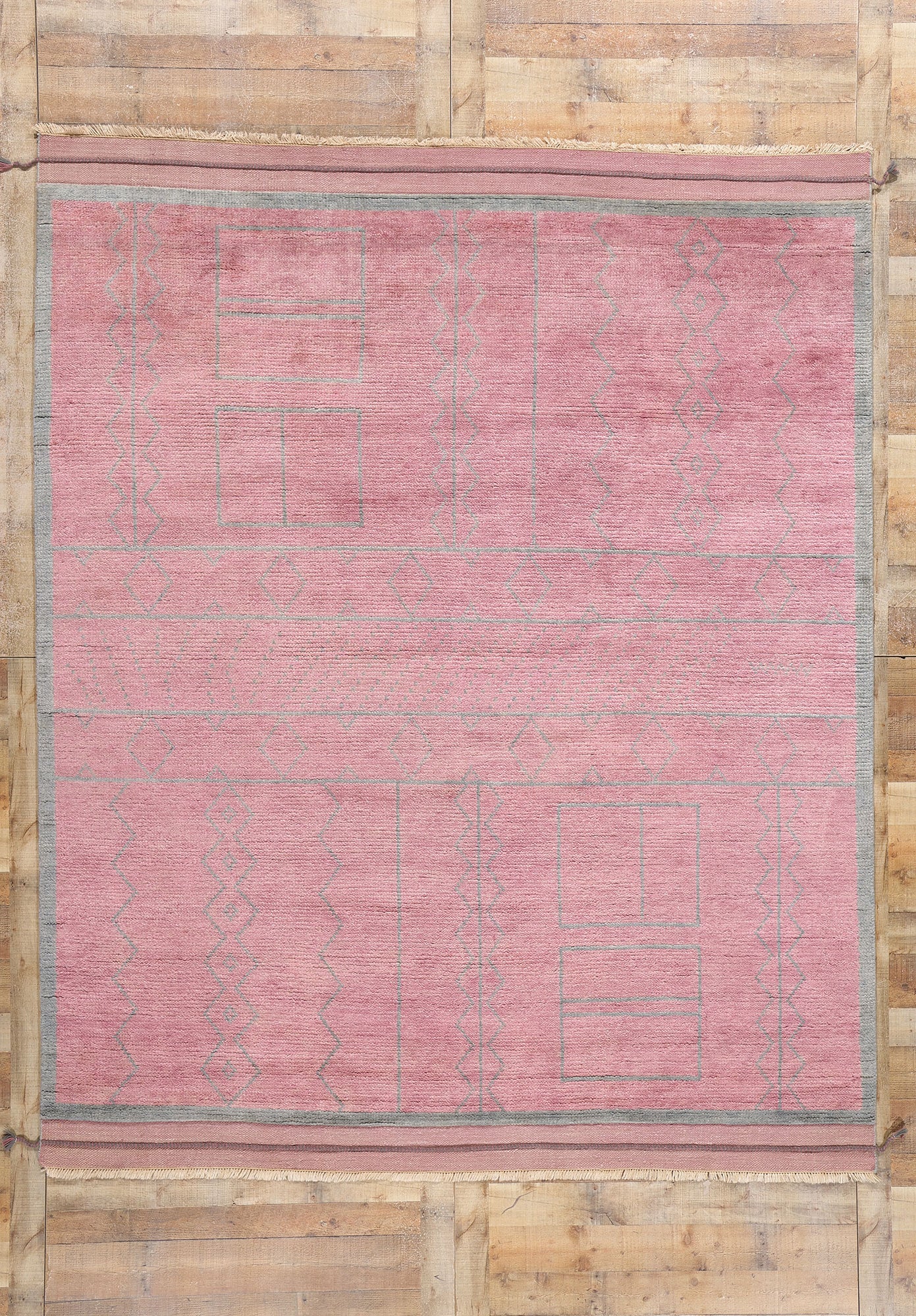 8 x 10 Blushing Nomad Boho Chic Pink Moroccan Rug 31188