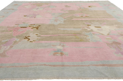 10 x 13 Modern Pink Turkish Oushak Rug 53980